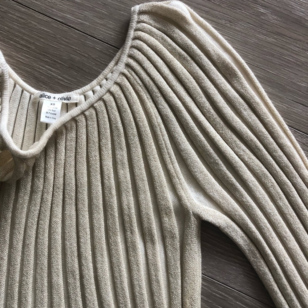 Alice + Olivia Wool Pleated Skater Dress - Picture 5 of 7